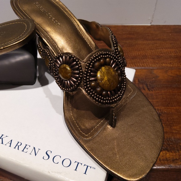Karen Scott sandals gem detailing women's size 6.5 - Picture 2 of 5